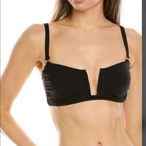 Andie Swim The Cartagena Top Black Eco Nylon Size Small